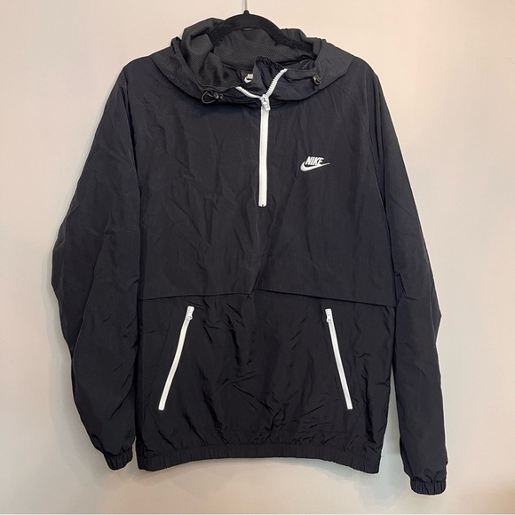 Nike Black Windbreaker Pullover Hoodie – Size S - Picture 2 of 10